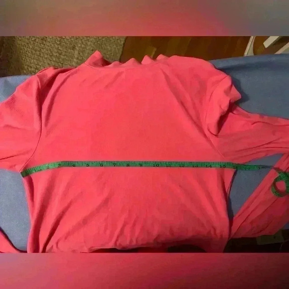 Feathers Pink Mock Neck Crop Blouse Large - Picture 4 of 7